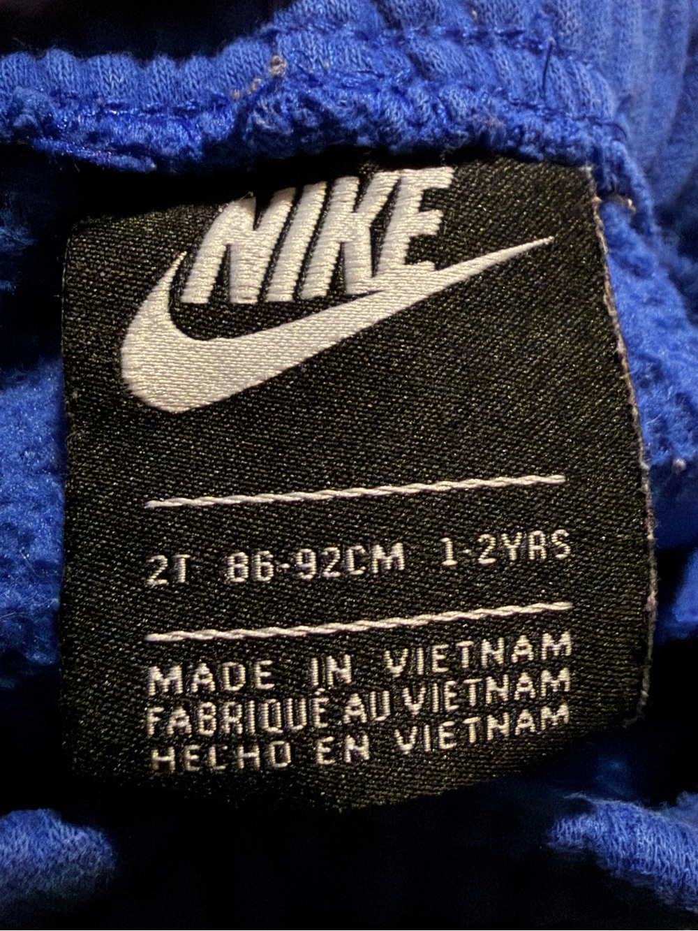 Nike Kids Blue Sweat Joggers with White Logo 2T - Picture 4 of 4
